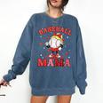 Baseball Mama Sports Mom Baseball Valentine Drip Girls Women Comfort Colors Sweatshirt Blue Jean