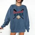 Baseball Mama Squad Proud Sports Mom Game Day Comfort Colors Sweatshirt Blue Jean