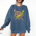 Baseball Mardi Gras Home Plate Ice Cream Drip Carnival Mask Comfort Colors Sweatshirt Blue Jean Baseball Mardi Gras Home Plate Ice Cream Drip Carnival Mask Comfort Colors Sweatshirt Blue Jean