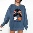 Baseball Mom Basketball Mom Of Both Messy Bun Mother's Day Comfort Colors Sweatshirt Blue Jean Baseball Mom Basketball Mom Of Both Messy Bun Mother's Day Comfort Colors Sweatshirt Blue Jean