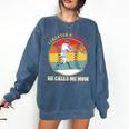 Baseball Mom I Created A Monster He Calls Me Mom Comfort Colors Sweatshirt Blue Jean