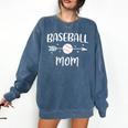 Baseball Mom Cute Grandson Player Arrow Heart Family Comfort Colors Sweatshirt Blue Jean