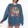 In My Baseball Mom Era Cute Mommy Groovy Comfort Colors Sweatshirt Blue Jean