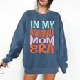 In My Baseball Mom Era Lover Groovy Retro Mother's Day Comfort Colors Sweatshirt Blue Jean