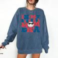 In My Baseball Mom Era Smile Face Retro Comfort Colors Sweatshirt Blue Jean