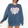 Baseball Mom Heart Comfort Colors Sweatshirt Blue Jean