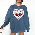 Baseball Mom Heart Love Mother's Day Game Day Support Comfort Colors Sweatshirt Blue Jean Baseball Mom Heart Love Mother's Day Game Day Support Comfort Colors Sweatshirt Blue Jean