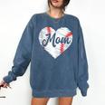 Baseball Mom Heart Mother's Day Mom Grandma Mama Boys Girls Comfort Colors Sweatshirt Blue Jean