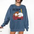 Baseball Mom Hot Mess Always Stressed Baseball Mama Comfort Colors Sweatshirt Blue Jean