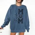 Baseball Mom Leopard Comfort Colors Sweatshirt Blue Jean