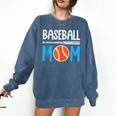 Baseball Mom Leopard Print Baseball Mama Women Mother's Day Comfort Colors Sweatshirt Blue Jean