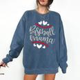 Baseball Mom Mama Comfort Colors Sweatshirt Blue Jean