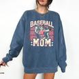 Baseball Mom Mama Mother's Cat In My Baseball Mom Era Comfort Colors Sweatshirt Blue Jean