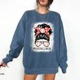 Baseball Mom Messy Bun Hair Player Mom Comfort Colors Sweatshirt Blue Jean Baseball Mom Messy Bun Hair Player Mom Comfort Colors Sweatshirt Blue Jean