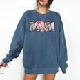 Baseball Mom With Pink Bow Comfort Colors Sweatshirt Blue Jean Baseball Mom With Pink Bow Comfort Colors Sweatshirt Blue Jean
