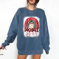 Baseball Mom Rainbow Boho Mommy Comfort Colors Sweatshirt Blue Jean