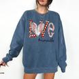 Baseball Mom Shirt Heart Love Baseball Mamawlife Comfort Colors Sweatshirt Blue Jean