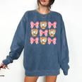 Baseball Mom Sister Tween Teen Girl Girly Pink Bow Preppy Comfort Colors Sweatshirt Blue Jean