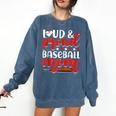 Baseball Mom Sport Mommy Baseball Mama Mother's Day Comfort Colors Sweatshirt Blue Jean