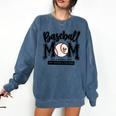 Baseball Mom Varsity Baseball Mama Cute Mother's Day Comfort Colors Sweatshirt Blue Jean