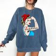 Baseball Mom Woman Baseball Sport Lover Comfort Colors Sweatshirt Blue Jean