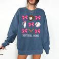 Baseball Nana Era Bows Baseball Mom Women Comfort Colors Sweatshirt Blue Jean Baseball Nana Era Bows Baseball Mom Women Comfort Colors Sweatshirt Blue Jean