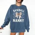 Baseball Nanny Baseball Coquette Bow Comfort Colors Sweatshirt Blue Jean Baseball Nanny Baseball Coquette Bow Comfort Colors Sweatshirt Blue Jean