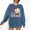 Baseball Nona Family Matching Cute Baseball Lover Comfort Colors Sweatshirt Blue Jean