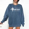 Baseball Pitcher Game Day Team Sport Player Coach Family Fan Premium Tri-Blend Comfort Colors Sweatshirt Blue Jean