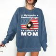 My Baseball Player Calls Me Mom Baseball Mom Comfort Colors Sweatshirt Blue Jean