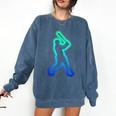 Baseball Player Graphic Comfort Colors Sweatshirt Blue Jean Baseball Player Graphic Comfort Colors Sweatshirt Blue Jean