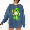 Baseball Player Ice Cream Drip Shamrocks St Patrick's Day Comfort Colors Sweatshirt Blue Jean Baseball Player Ice Cream Drip Shamrocks St Patrick's Day Comfort Colors Sweatshirt Blue Jean