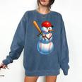 Baseball Snowman Merry Christmas Xmas Pajamas Men Women Kids Comfort Colors Sweatshirt Blue Jean Baseball Snowman Merry Christmas Xmas Pajamas Men Women Kids Comfort Colors Sweatshirt Blue Jean