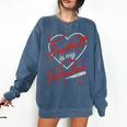 Baseball Is My Valentine Coach Player Lovers Cool Sport Love Comfort Colors Sweatshirt Blue Jean