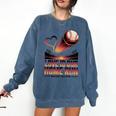 Baseball Valentine Forever On Deck For You Comfort Colors Sweatshirt Blue Jean