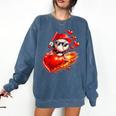Baseball Valentine's Day Drip Ice Cream Team Comfort Colors Sweatshirt Blue Jean