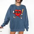 Baseball Valentines Day Heart Boys Sports Love Comfort Colors Sweatshirt Blue Jean Baseball Valentines Day Heart Boys Sports Love Comfort Colors Sweatshirt Blue Jean