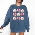 Baseballs And Bows Coquette Baseball Mom Baseball Coach Girl Comfort Colors Sweatshirt Blue Jean Baseballs And Bows Coquette Baseball Mom Baseball Coach Girl Comfort Colors Sweatshirt Blue Jean