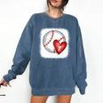 Bleached Custom Baseball Mom Number 7 Heart For Mom Comfort Colors Sweatshirt Blue Jean
