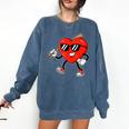 Boy Valentines Day Heart Love Baseball Boys Men Kids Comfort Colors Sweatshirt Blue Jean