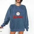 Brother Of Rookie 1st Birthday Baseball Boy Family Matching Comfort Colors Sweatshirt Blue Jean