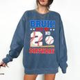 Bruh It's My 2nd Birthday Boy Baseball Themed Party Comfort Colors Sweatshirt Blue Jean Bruh It's My 2nd Birthday Boy Baseball Themed Party Comfort Colors Sweatshirt Blue Jean