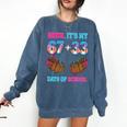 Bruh Its My 67 33 Day Of School Baseball Boys Kids 100th Day Comfort Colors Sweatshirt Blue Jean