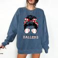 Busy Raising Ballers Messy Bun Funny Baseball Mom Comfort Colors Sweatshirt Blue Jean Busy Raising Ballers Messy Bun Funny Baseball Mom Comfort Colors Sweatshirt Blue Jean