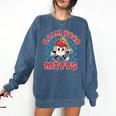 Calm Your Mitts Baseball Mom Sport Lover Comfort Colors Sweatshirt Blue Jean