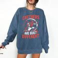 Catchers Are Built Different Baseball Catcher Comfort Colors Sweatshirt Blue Jean