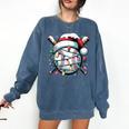 Christmas Baseball Boy Youth Kid Men Santa Hat Xmas Baseball Comfort Colors Sweatshirt Blue Jean