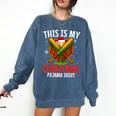 My Christmas Baseball Pajama Helmet Santa Xmas Men Boys Comfort Colors Sweatshirt Blue Jean