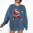Christmas Baseball Player Santa Xmas Boys Men Toddler Comfort Colors Sweatshirt Blue Jean