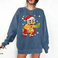 Christmas Gingerbread Man Baseball Player Catcher Comfort Colors Sweatshirt Blue Jean